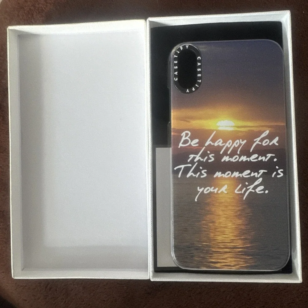NIB iphone XR case By CASETIFY Be Happy for This Moment Snap Case